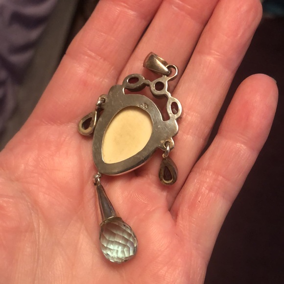 Absolutely Gorgeous Sterling Silver & Ruby & Moonstone Pendant - Picture 13 of 17